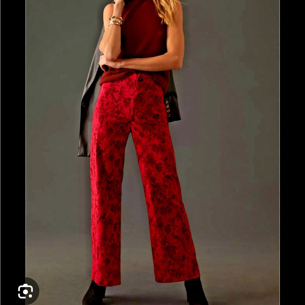 Maeve Anthropologie Cropped Wide Pants